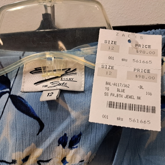 NWT 80s 90s Womens Essay 2 PC Shirt Skirt  Set Floral print sz 12 Top & 10 Skirt - Picture 6 of 12